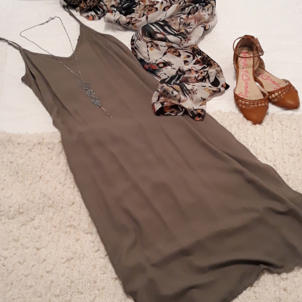 The Simplest Green Cotton Dress